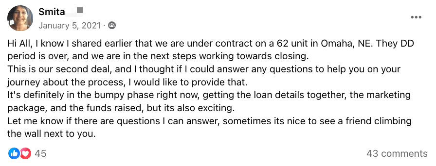 Smita: 62-unit in Omaha; sharing lessons from second deal