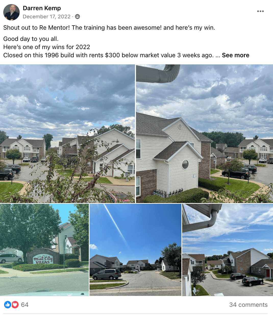 Darren Kemp: 1996 build closed, rents 300 below market